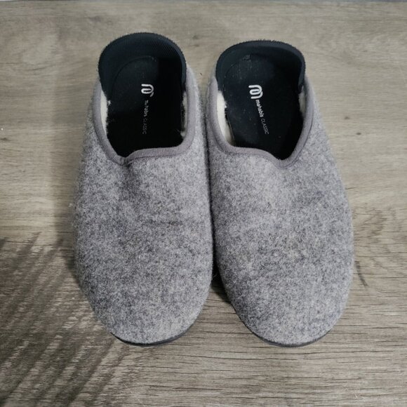 Mahabis Shoes Womens Classic Slippers Wool Slip On Grey Size 38 US‎ 7.5 - Picture 1 of 9